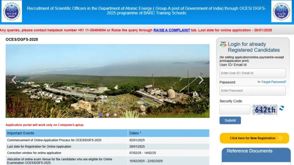 BARC Scientific Officer Recruitment 2025: OCES/ DGFS Apply Online