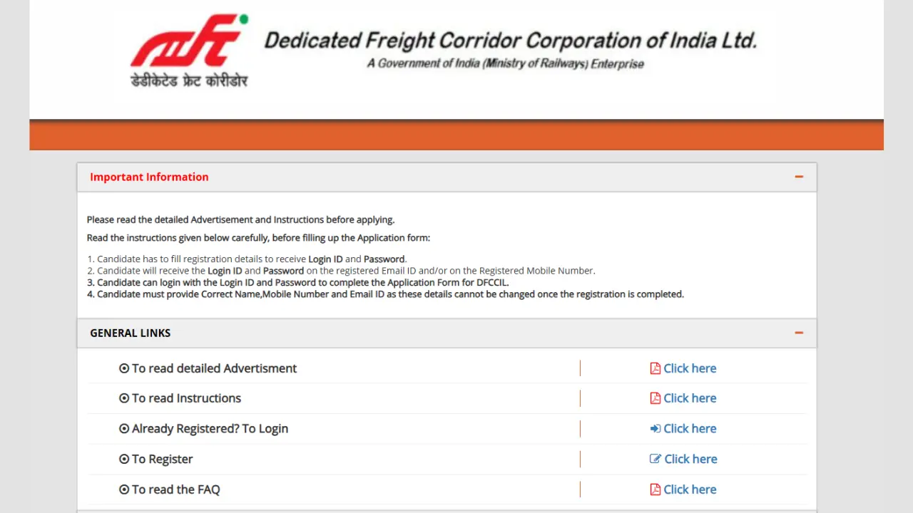 DFCCIL Recruitment 2025 MTS, Executive 642 Posts Notification and Online Form