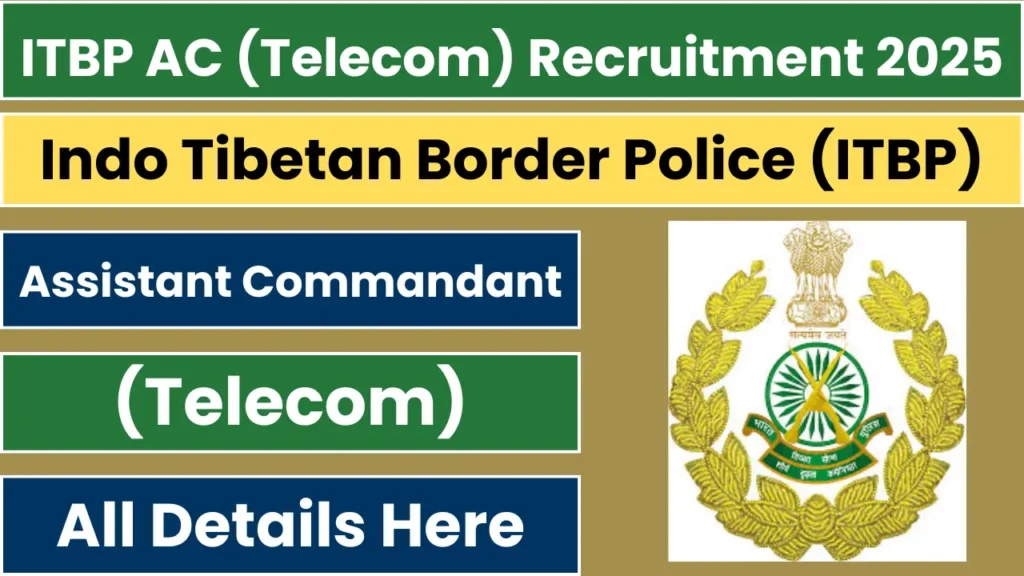 ITBP Assistant Commandant Telecom Recruitment 2025 Notification and Online Application Form
