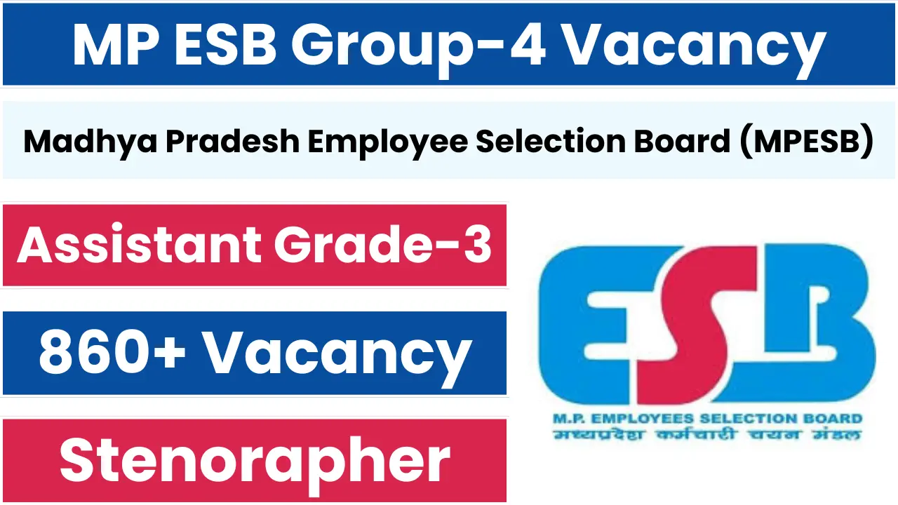 MPESB Group-4 Stenographer Recruitment 2025 Notification and Online Form