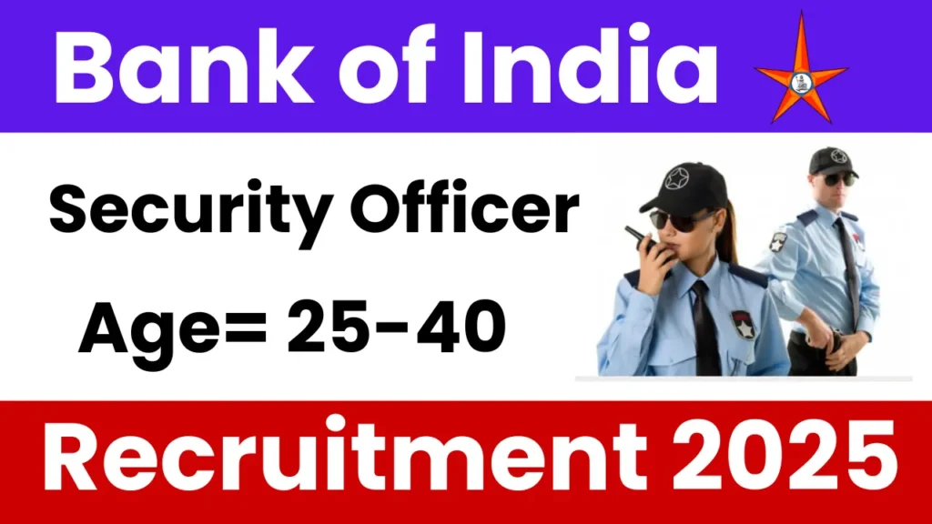 Bank of India Security Officer Recruitment 2025: Notification Released and Apply Form