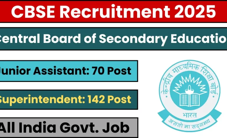 CBSE Junior Assistant and Superintendent Posts Recruitment 2025: Correction Notice Out and Link Activated