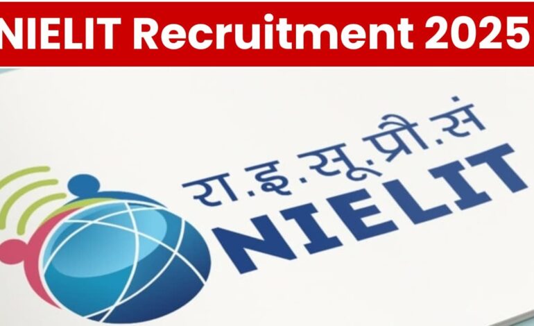 NIELIT Scientific Assistant Recruitment 2025: Notification Released and Apply Online