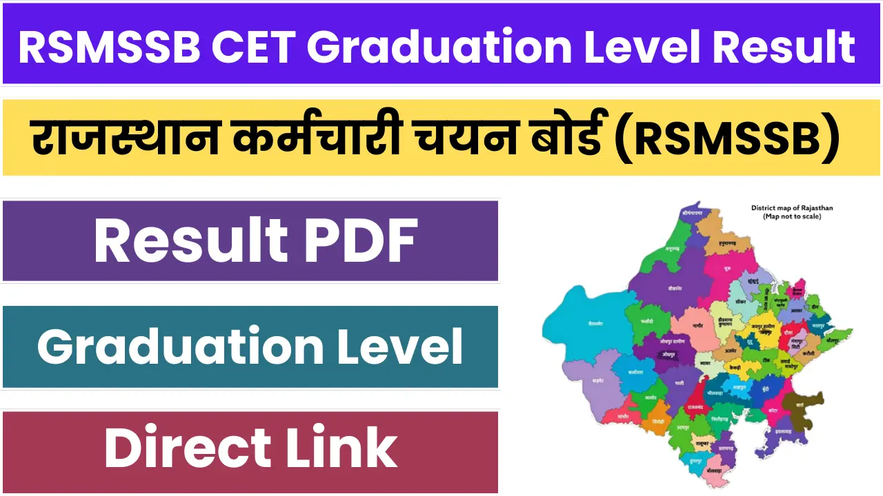 RSMSSB Graduate Level CET Result Out, Direct Link, Check Now