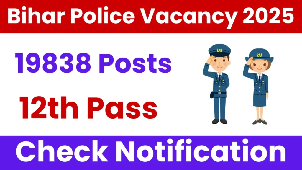 Bihar Police Vacancy 2025 Notification Out and Apply for 19838 Posts