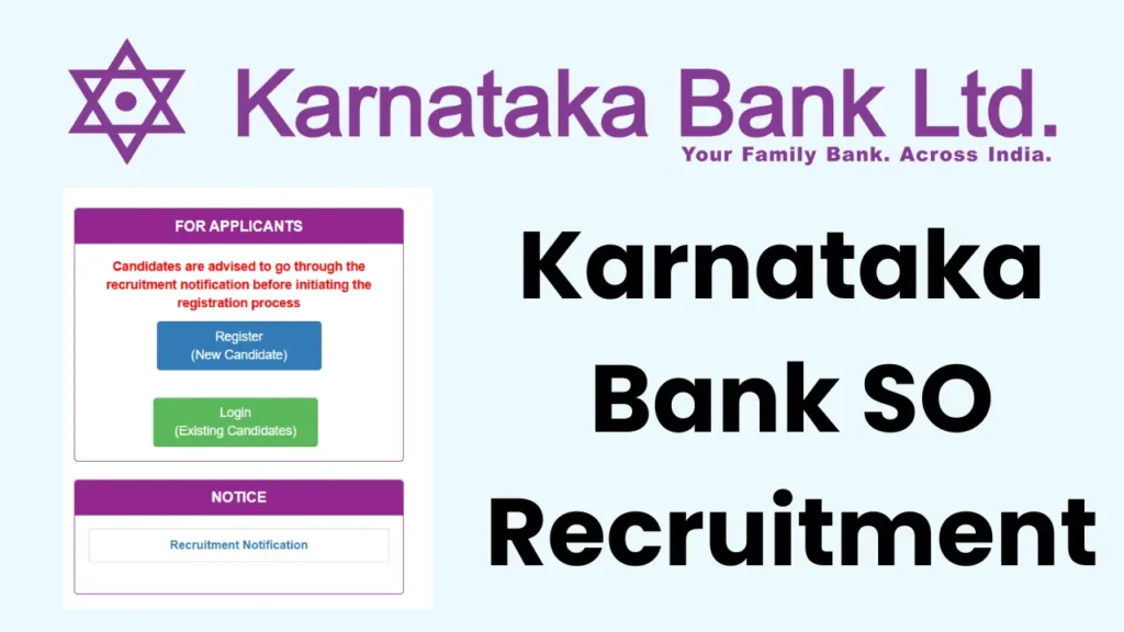 Karnataka Bank SO Recruitment 2025: Notification Released and Apply for Various Posts