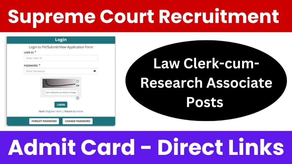 SCI Law Clerk 2025 Admit Card Out, Download Now, Direct Links