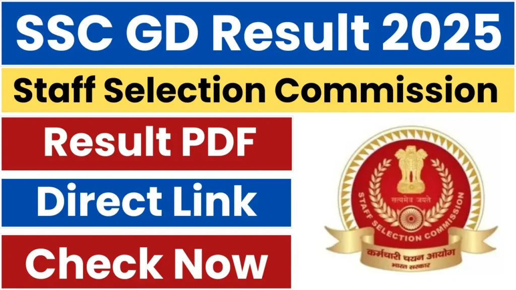 SSC GD Result 2025: Result Released Soon, Check Result ssc.gov.in