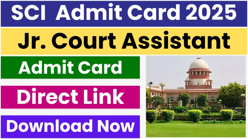 SCI Junior Court Assistant Admit Card 2025: Exam City Intimation Out, Check Now
