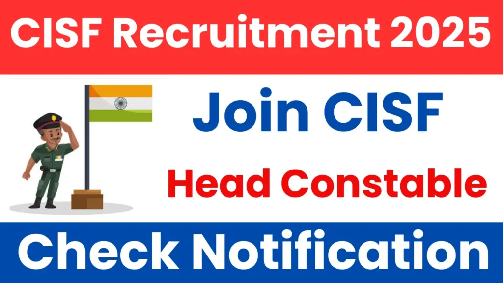 CISF Head Constable (Sports Quota) Recruitment 2025: Check All Details