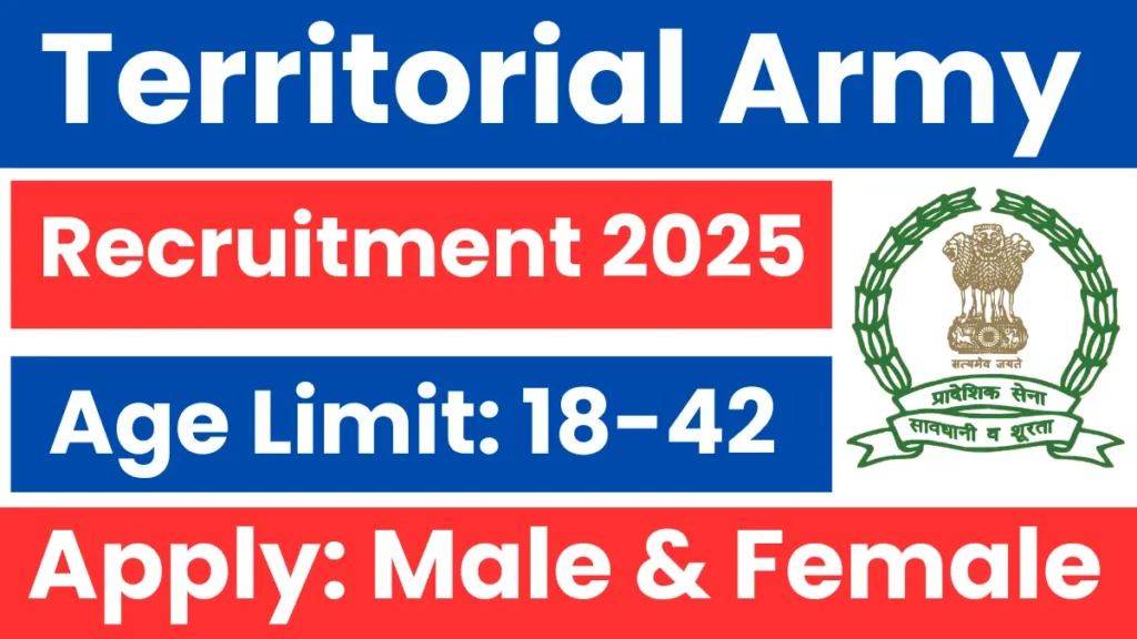 Territorial Army Officer Recruitment 2025: Notification Released and Apply Online