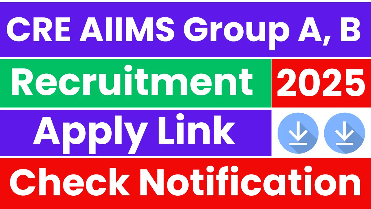 AIIMS CRE Group A & B Recruitment 2025: Apply for 2300 + Posts