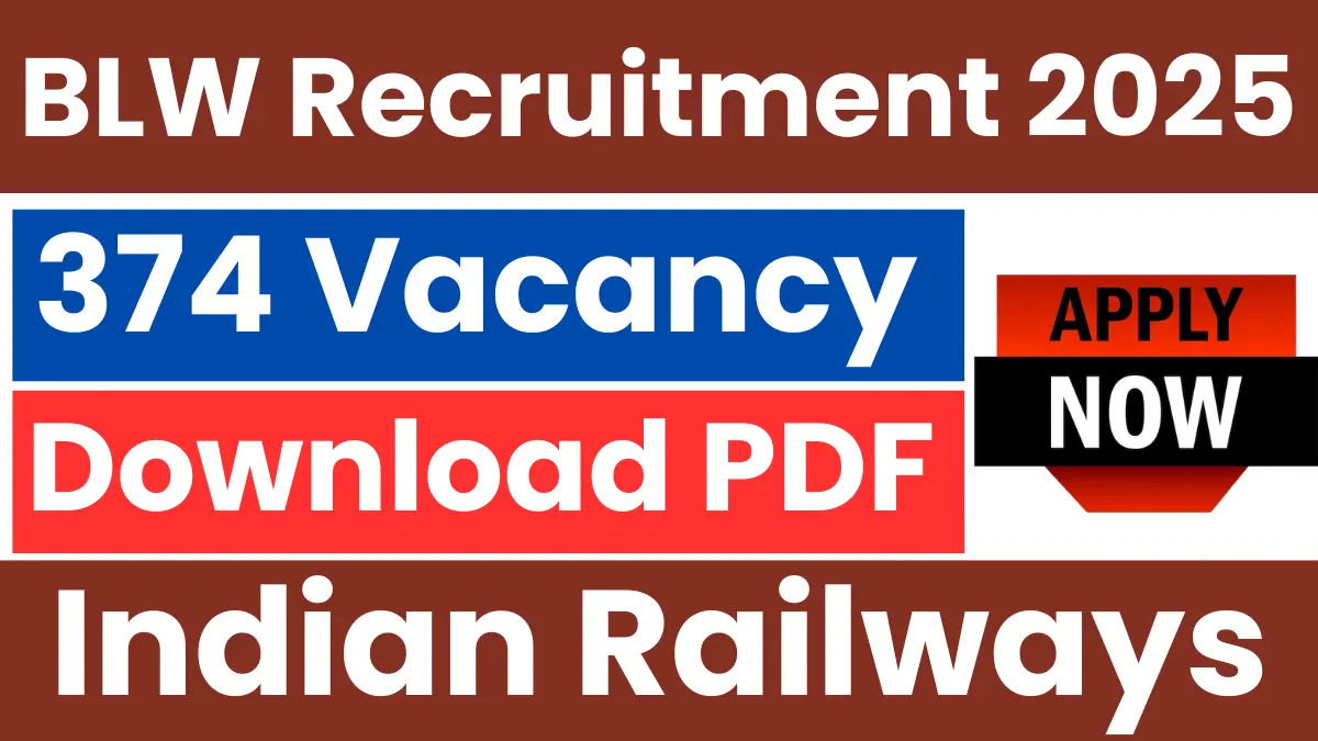 BLW Indian Railways Apprentice Recruitment 2025: Notification and Apply Direct Link