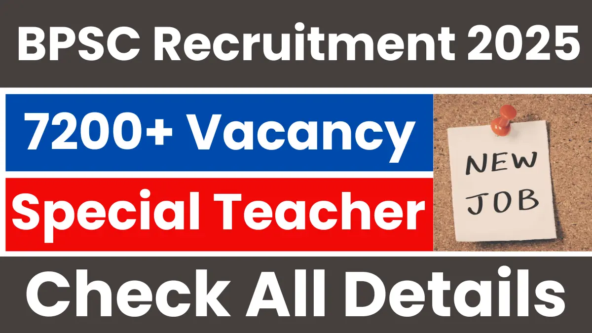 BPSC Special Teacher Recruitment 2025: Apply Online for 7279 Posts