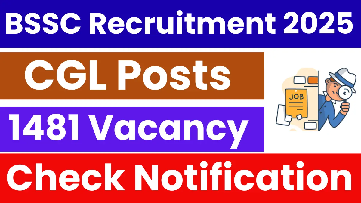 BSSC CGL Recruitment 2025: Notification Released for 1481 Vacancies