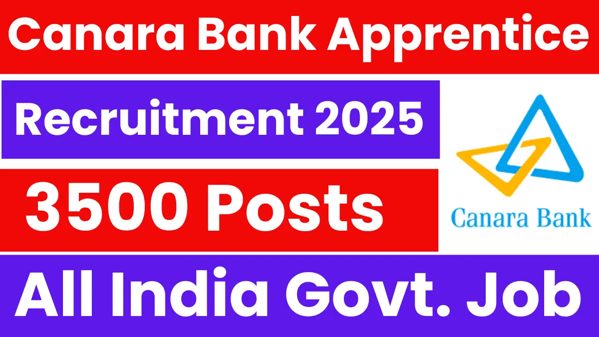 Canara Bank Apprentice Recruitment 2025: Apply Online for 3500 Vacancies