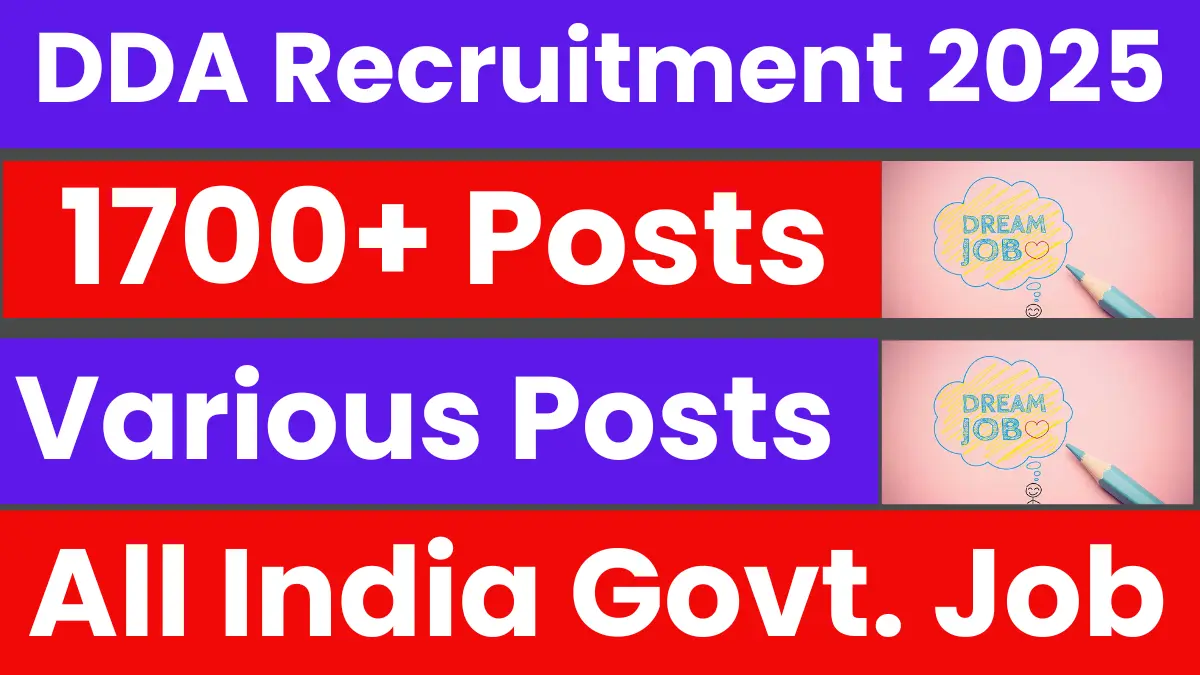 DDA Recruitment 2025 – Short Notification Out for 1732 Posts