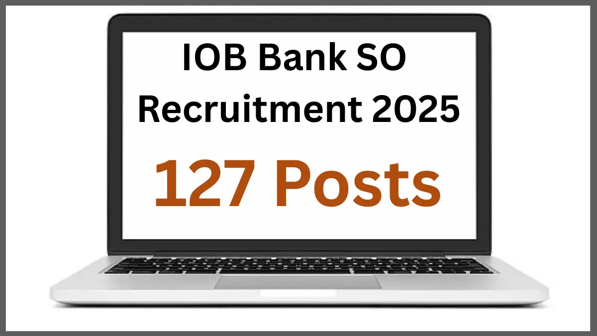 IOB Bank SO Recruitment 2025: Notification Out for 127 Posts