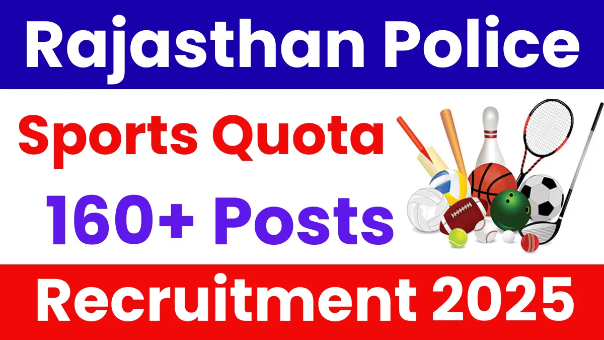 Rajasthan Police Constable Sports Quota Recruitment 2025: Notification Out for 167 Posts
