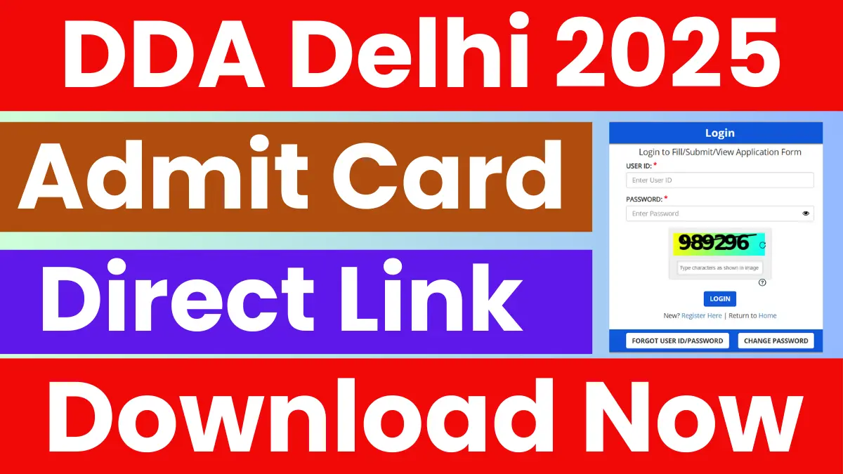 DDA Admit Card 2025: Download Now, Direct Link
