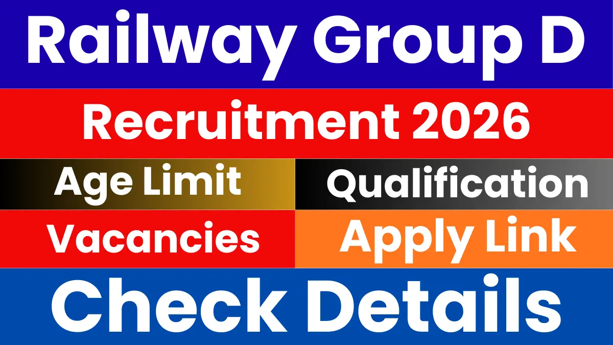 RRB Group D Recruitment 2026: Notification Out for 22000 Posts