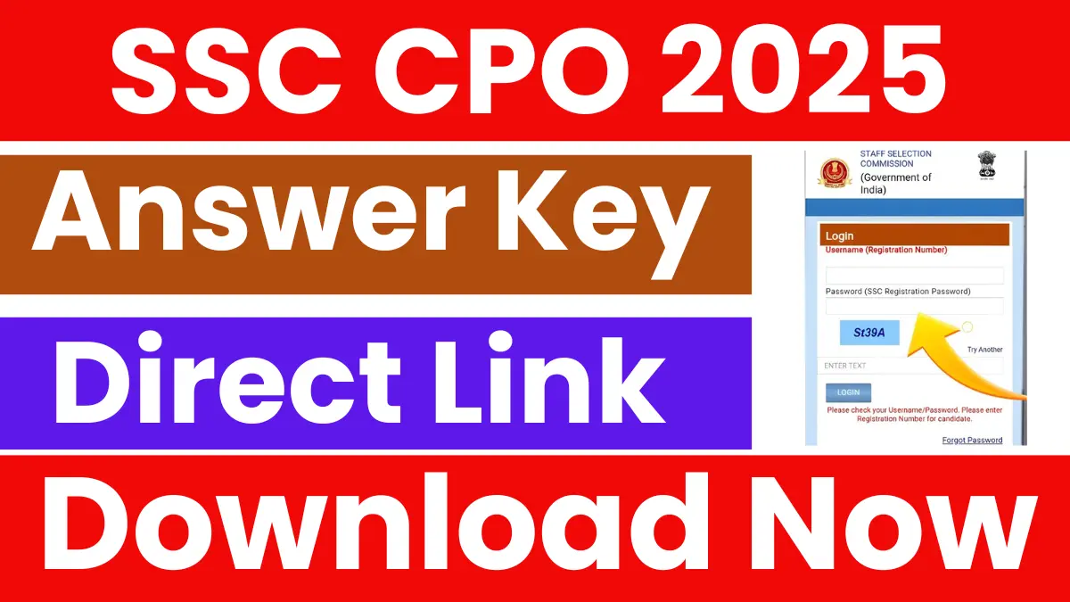 SSC CPO Answer Key 2025: Check Now, Direct Link