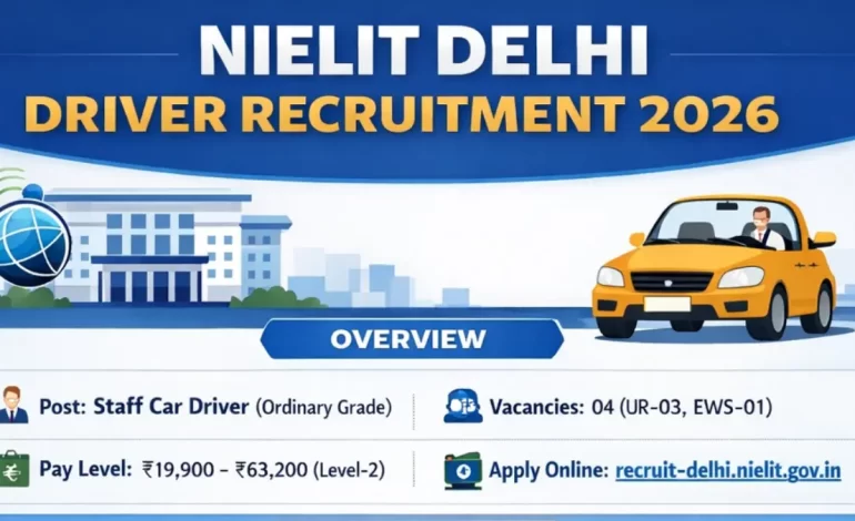 NIELIT Delhi Recruitment 2026: Apply for Staff Car Driver Posts