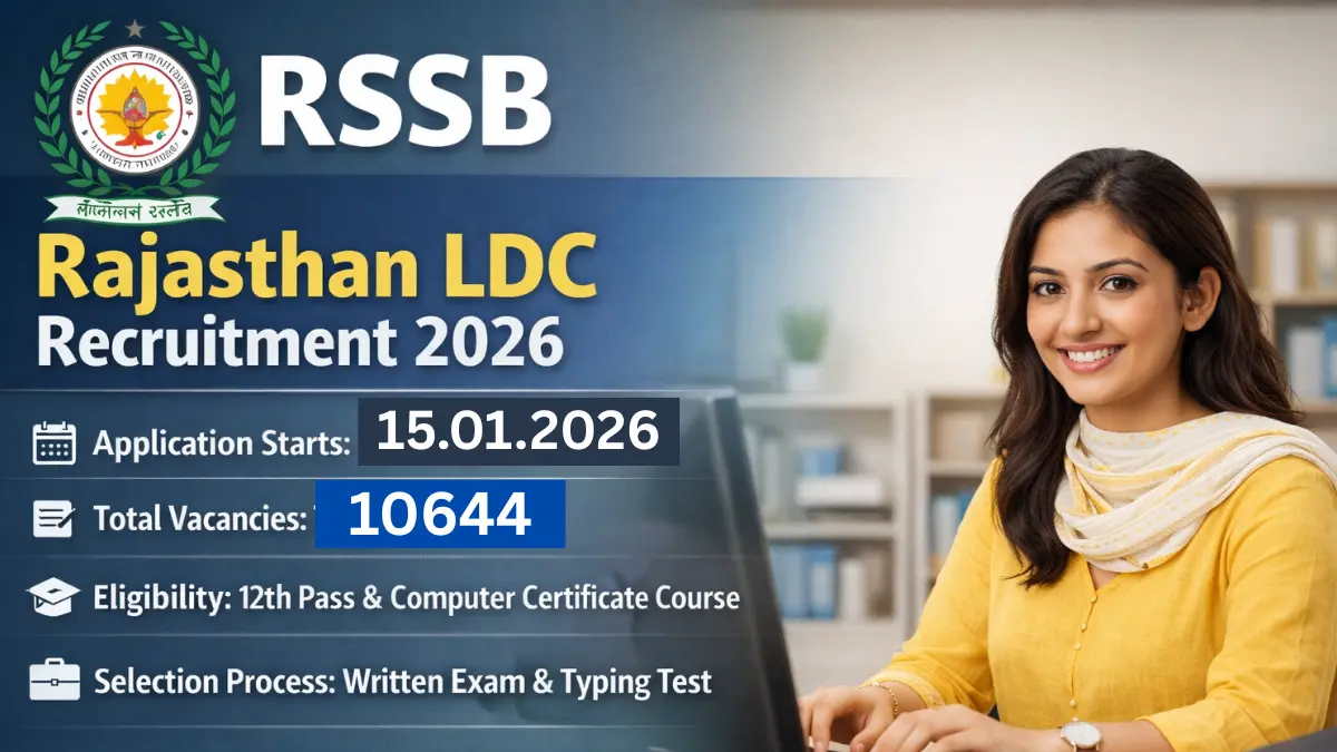 RSSB Rajasthan LDC Recruitment 2026: Apply Online for 10644 Posts
