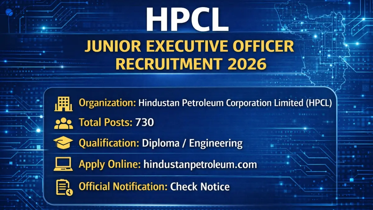 HPCL Junior Executive, Engineer, Officer Recruitment 2026: Apply Online for 730 Posts