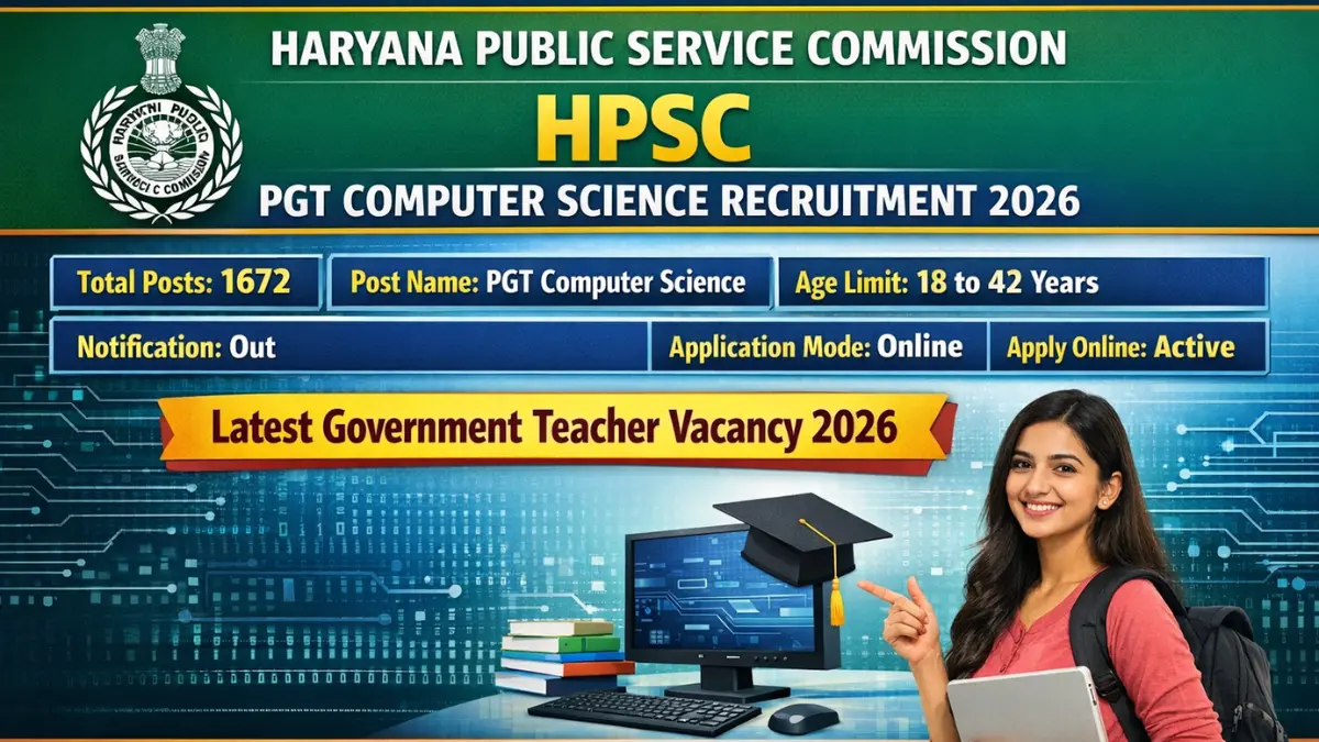 HPSC PGT Computer Science Recruitment 2026: Apply Online for 1672 Posts, Check Details