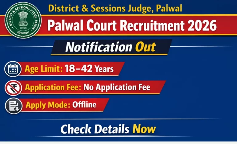 Palwal Court Recruitment 2026: Apply for Clerk and Stenographer Posts