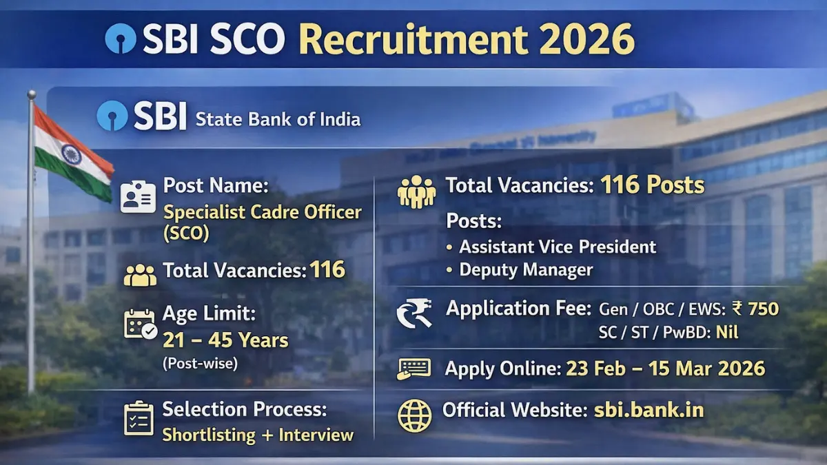 SBI SCO Recruitment 2026 – Apply Online for Assistant Vice President & Deputy Manager Posts