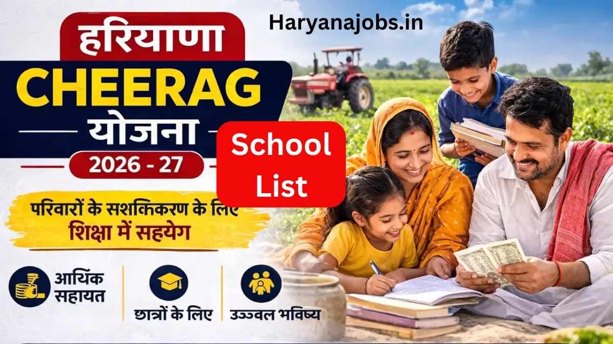 Haryana CHEERAG Yojana 2026-27: स्कूल लिस्ट जारी, चिराग योजना में शामिल स्कूलों की सूची देखें