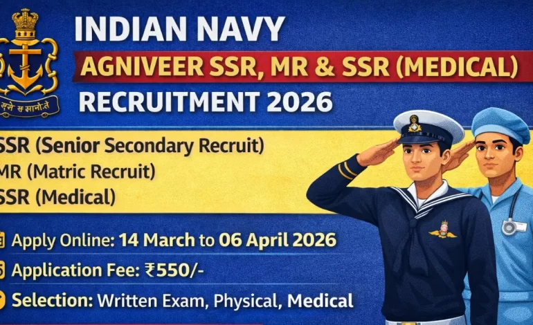 Indian Navy Agniveer SSR, MR & SSR (Medical) Recruitment 2026: Apply Online