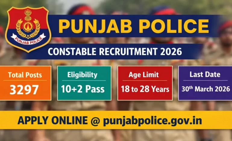 Punjab Police Recruitment 2026: Notification Out for 3297 Posts, Check Details