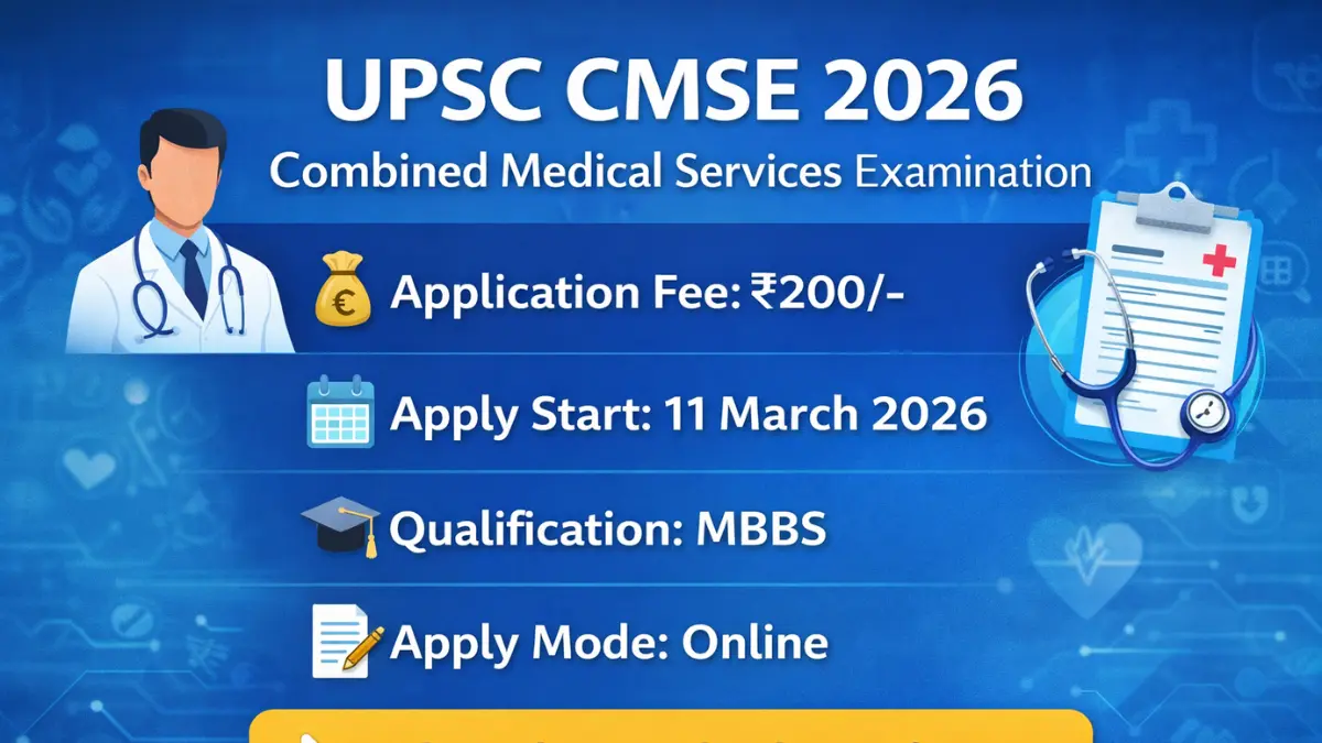 UPSC CMSE 2026 – Apply Online for 1358 Posts, Check Details