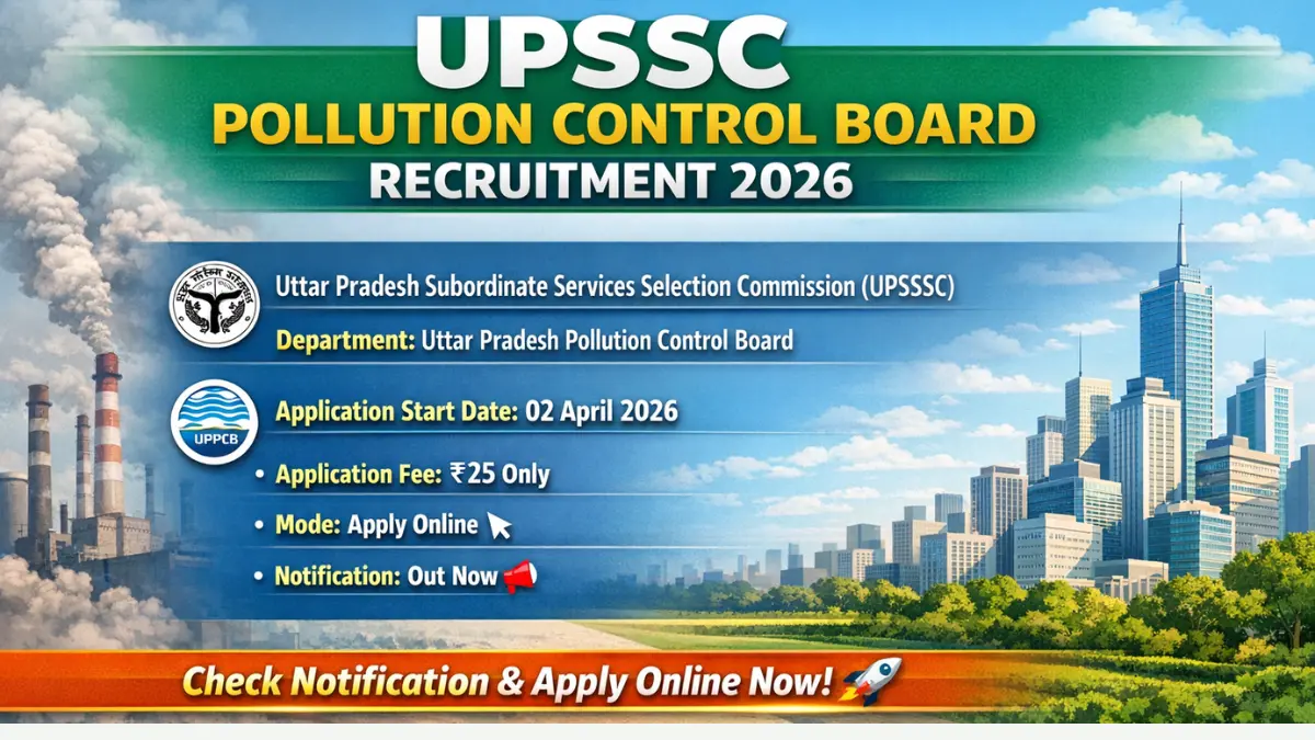 UPSSSC Pollution Control Board Recruitment 2026: Notification out for 115 Various Posts, Apply Online