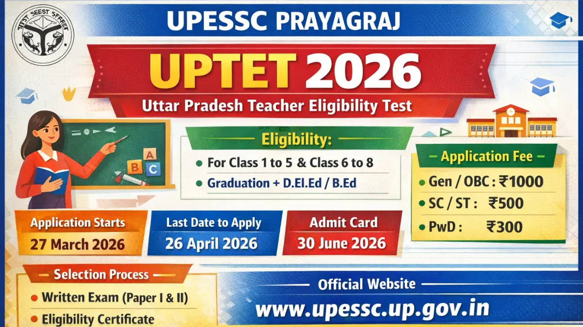 UPTET 2026 Notification (UP Teacher Eligibility Test 2026): Check Details