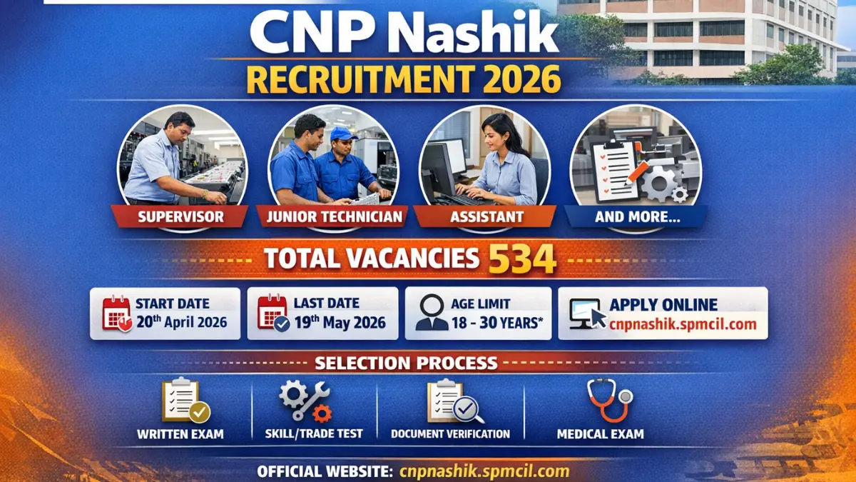 CNP Nashik Recruitment 2026: Notification Out for 534 Posts, Check Details