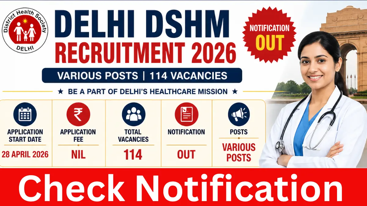 Delhi DSHM Recruitment 2026: Apply Online for Various Posts