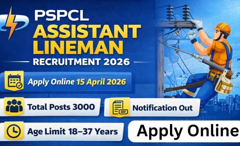 PSPCL Assistant Lineman Recruitment 2026: Notification Out for 3000 Posts, Apply Online