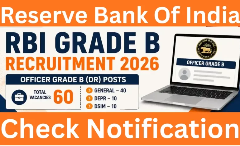 RBI Grade B Recruitment 2026: Notification Out for 60 Posts, Apply Online