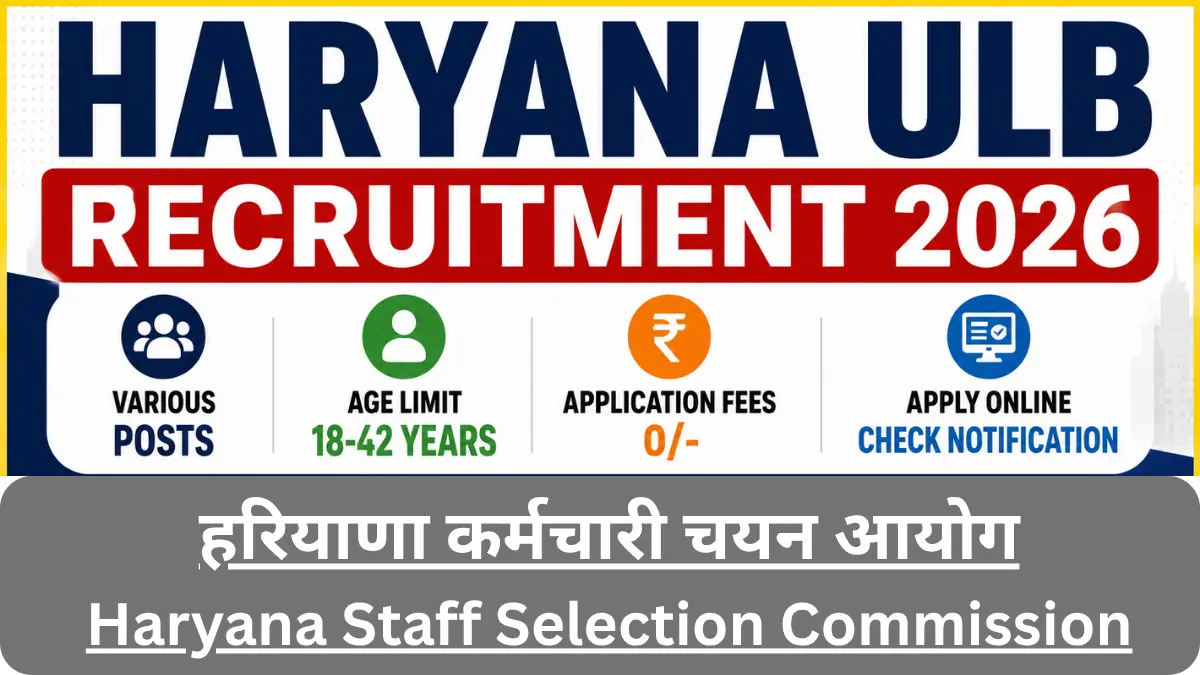 Haryana Urban Local Bodies Recruitment 2026: AE, JE, Clerk & Various 4848 Posts, Check Details