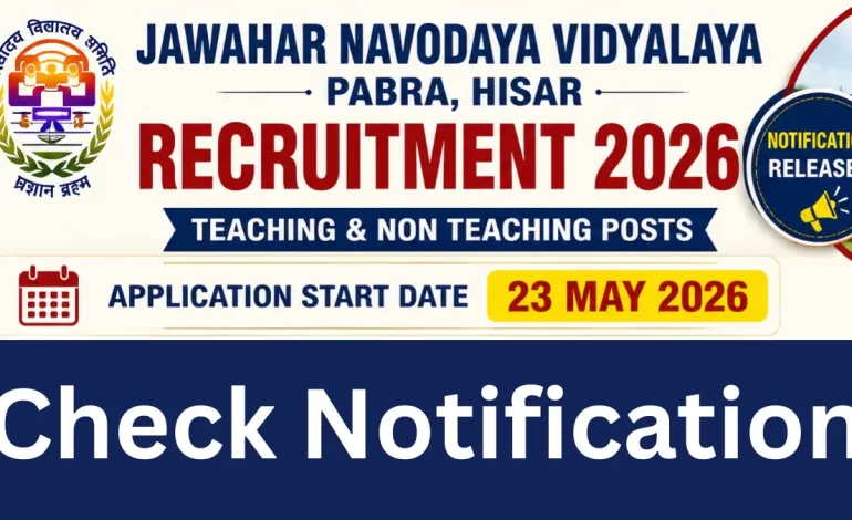 JNV Hisar Recruitment 2026: Apply for Teaching & Non-Teaching Posts