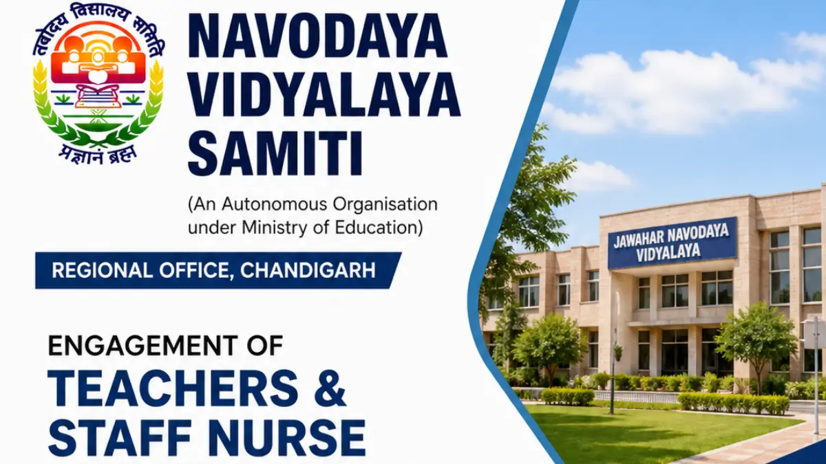 NVS Chandigarh Teaching & Non-Teaching Recruitment 2026: Notification Released & Apply Online
