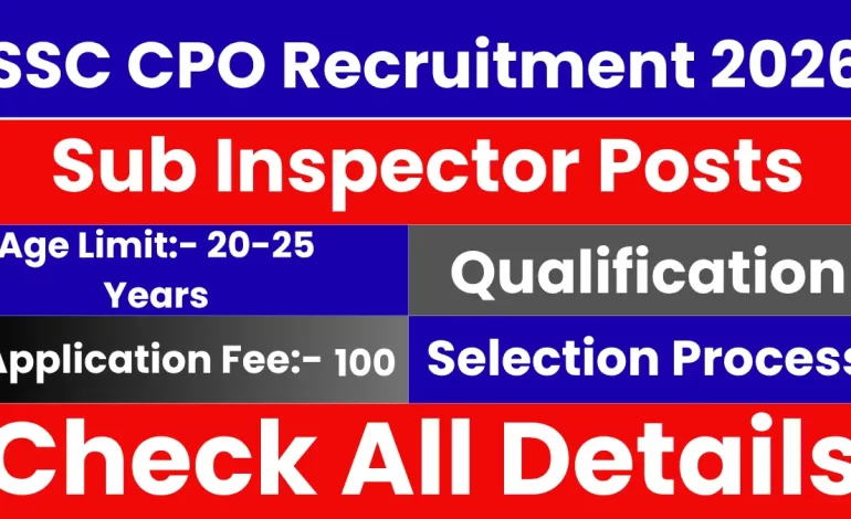 SSC CPO Recruitment 2026: Check Details