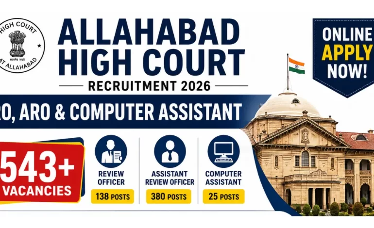 Allahabad High Court RO, ARO & Computer Assistant Recruitment 2026: Apply Online for 543 Posts