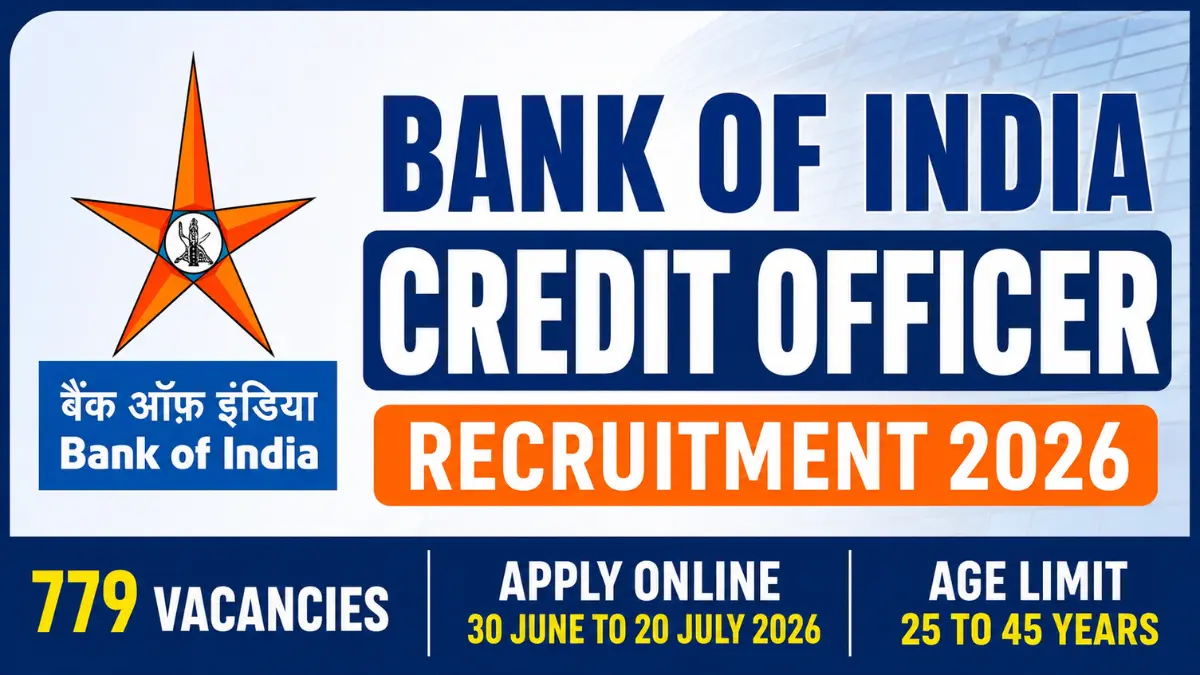 Bank of India Credit Officer Recruitment 2026: Notification Out for 779 Posts, Apply Online