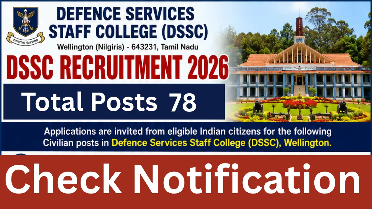 DSSC Recruitment 2026: Apply for LDC, MTS, Supervisor, Driver & Other Posts