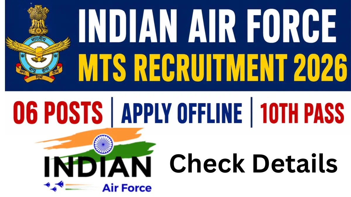 Indian Air Force MTS Recruitment 2026: Notification Out for Multi Tasking Staff Posts